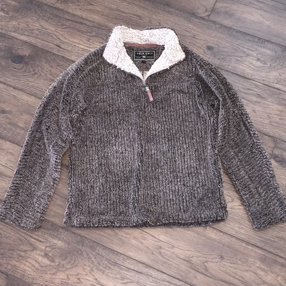 True Grit Frosty Cord Pile S Pullover Brown